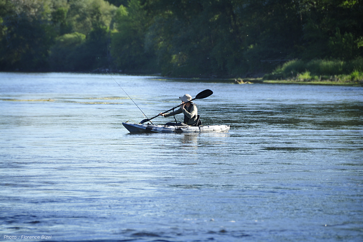 Pêche en kayak sur l'Allier Pêche en kayak sur l'Allier